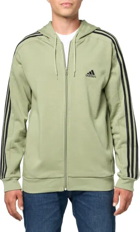 adidas Men's Essentials 3-Stripes Fleece Full-Zip Hoodie