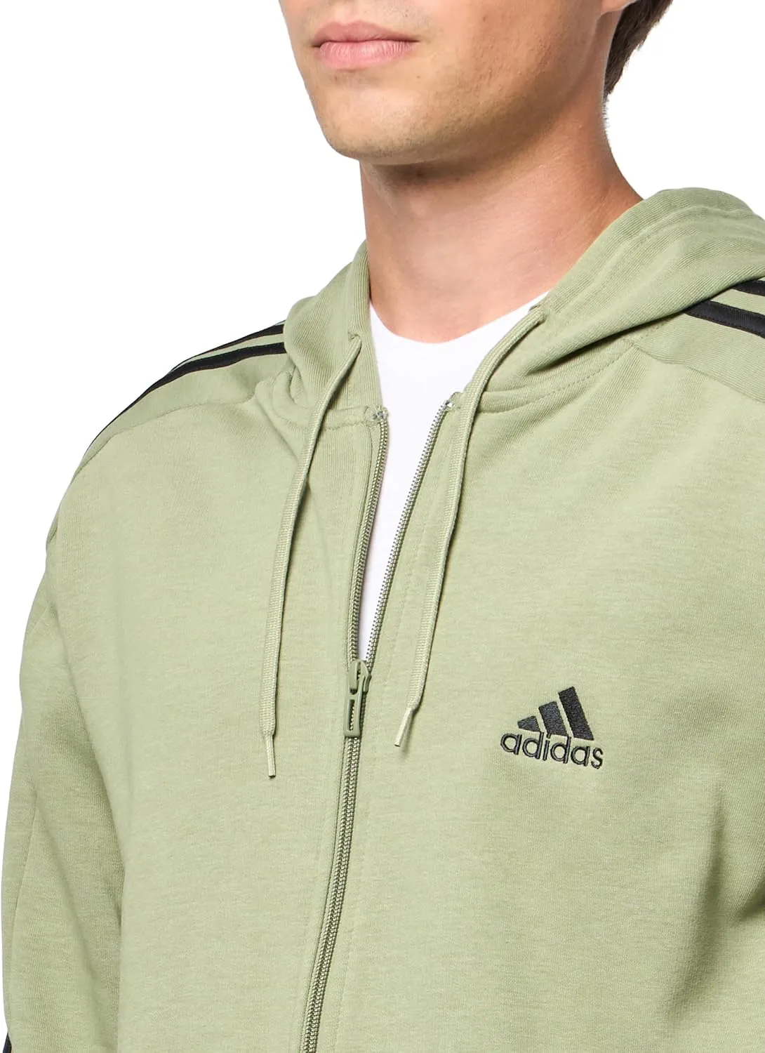 adidas Men's Essentials 3-Stripes Fleece Full-Zip Hoodie