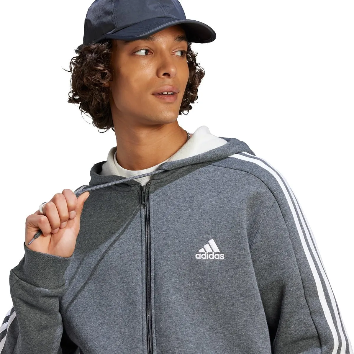 adidas Men's Essentials Fleece 3-Stripes Full-Zip