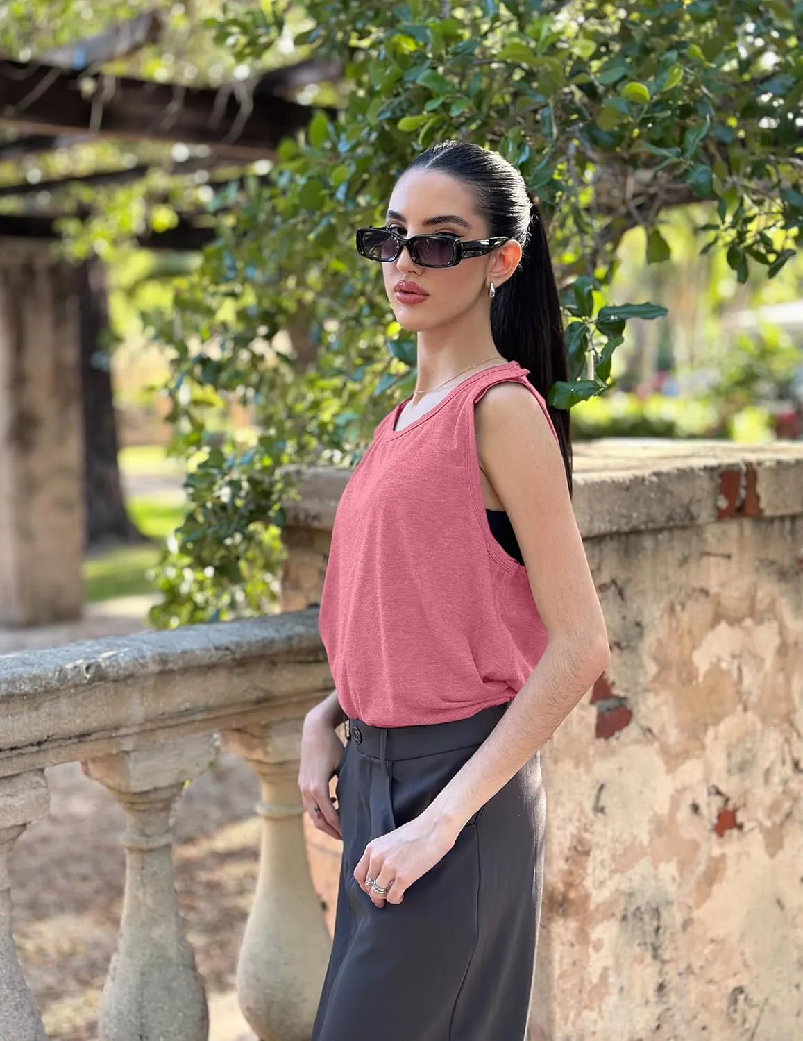 Deyeek Post Shoulder Surgery Shirts for Women Tear Away Snap Button Rotator Cuff Shirt Mastectomy Chemo Port Access Tank Tops