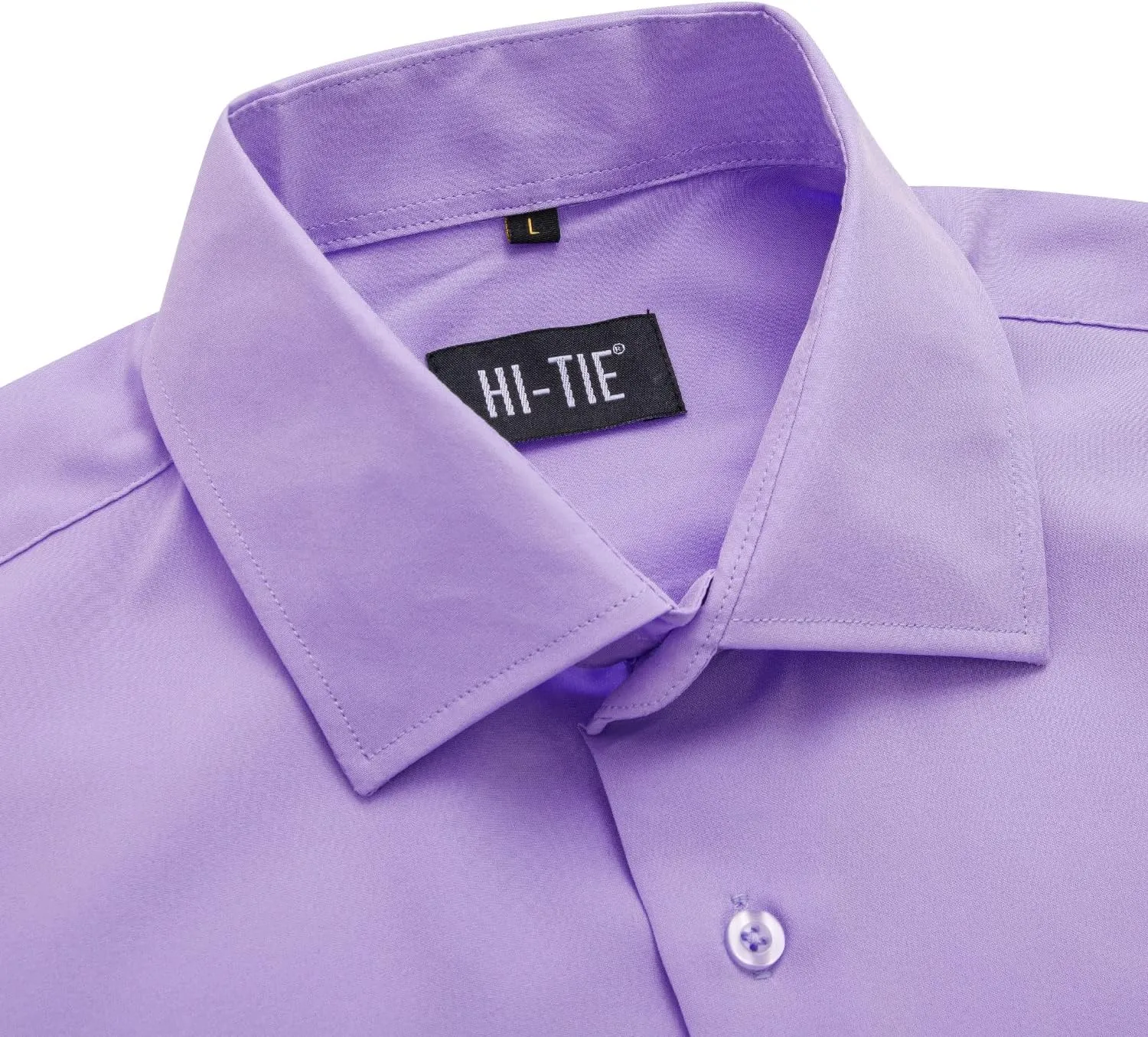 Hi-Tie Men's 4 Way Stretch Dress Shirts Long Sleeve Button Down Wrinkle Free Casual Formal Dress Shirt for Men