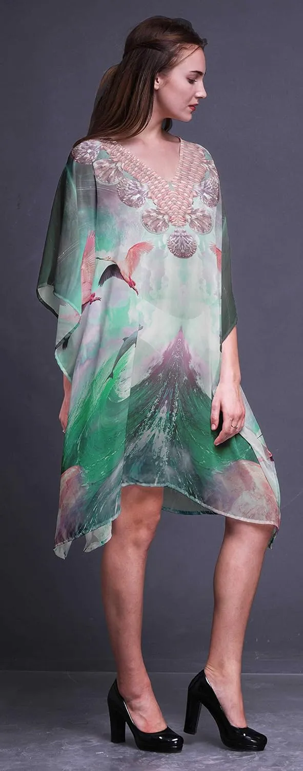 Ladies Plus Size Kaftan Summer Wear Beach Coverup Kimono Kaftan