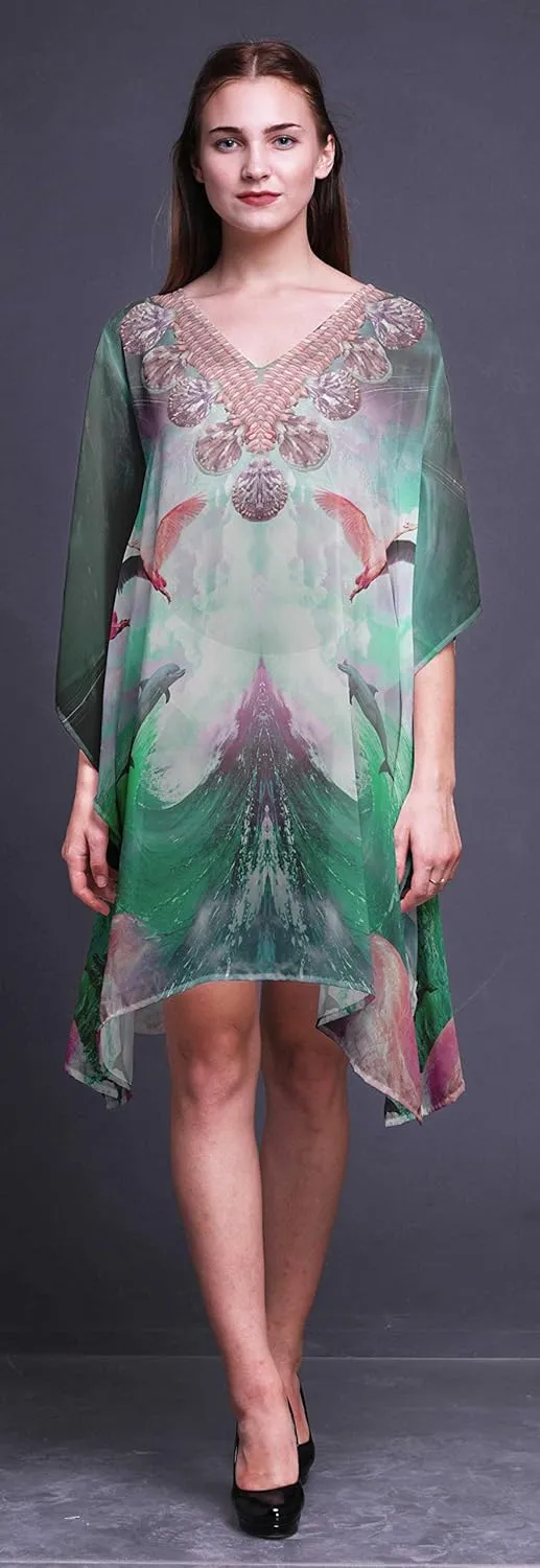 Ladies Plus Size Kaftan Summer Wear Beach Coverup Kimono Kaftan