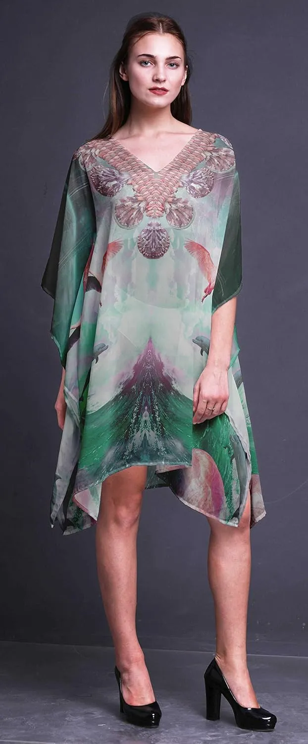 Ladies Plus Size Kaftan Summer Wear Beach Coverup Kimono Kaftan