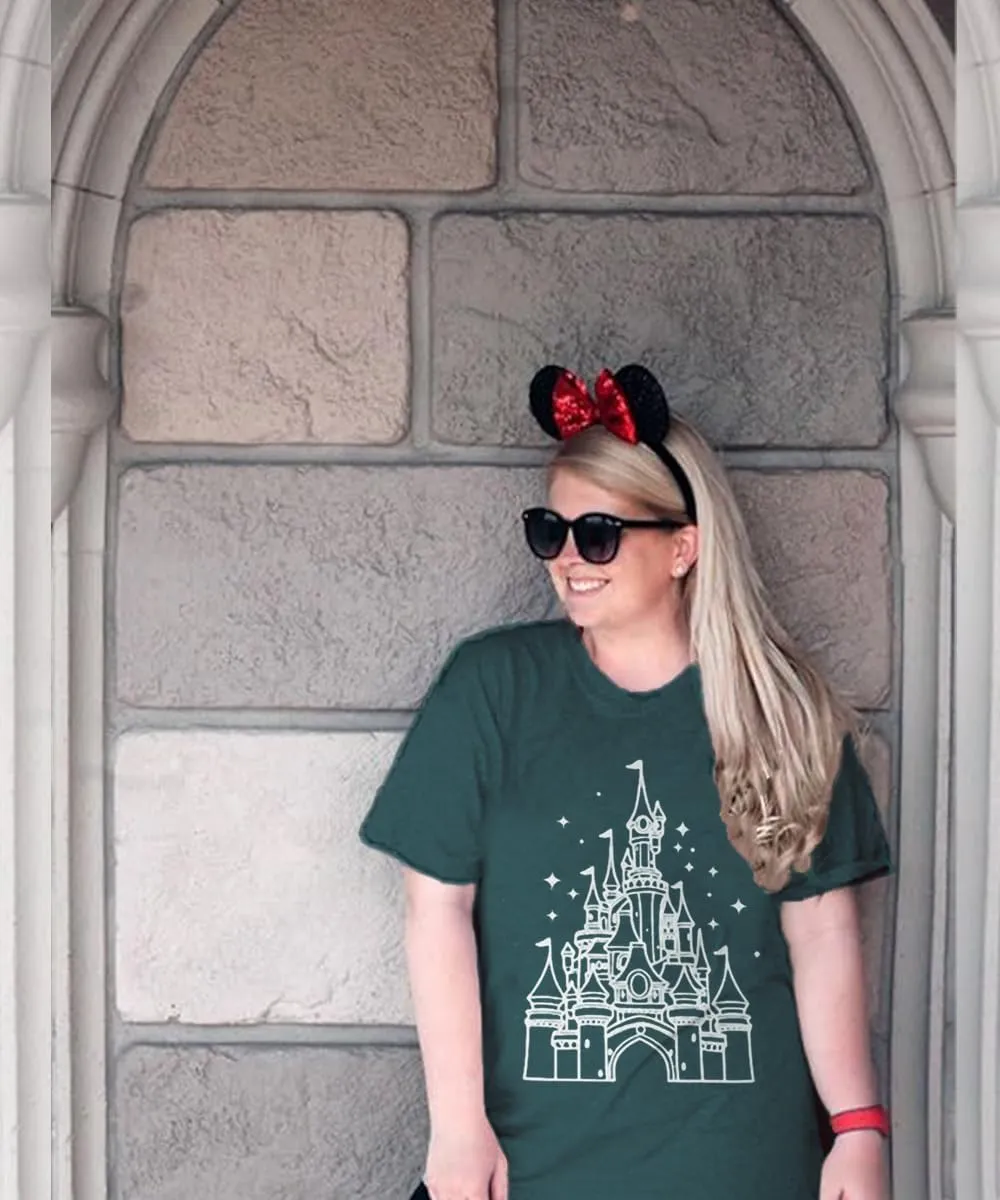 Magic Castle Shirt for Women Cute Kingdom Graphic Tshirt Casual Holiday Vacation Short Sleeve Tee Tops