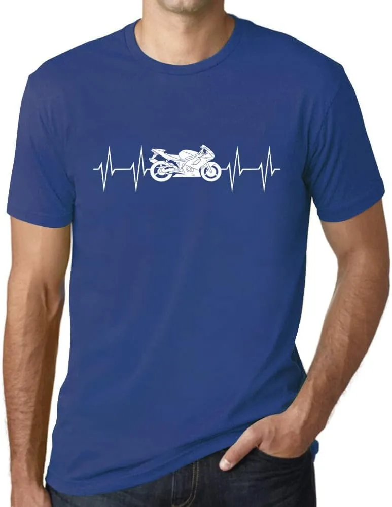 Men's Graphic T-Shirt Motorcycle Heartbeat Eco-Friendly Limited Edition Short Sleeve Tee-Shirt Vintage Birthday