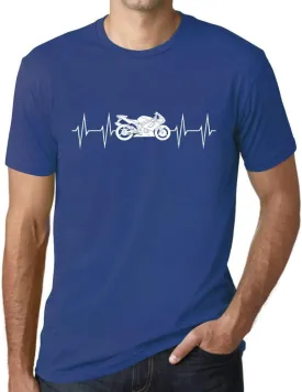Men's Graphic T-Shirt Motorcycle Heartbeat Eco-Friendly Limited Edition Short Sleeve Tee-Shirt Vintage Birthday