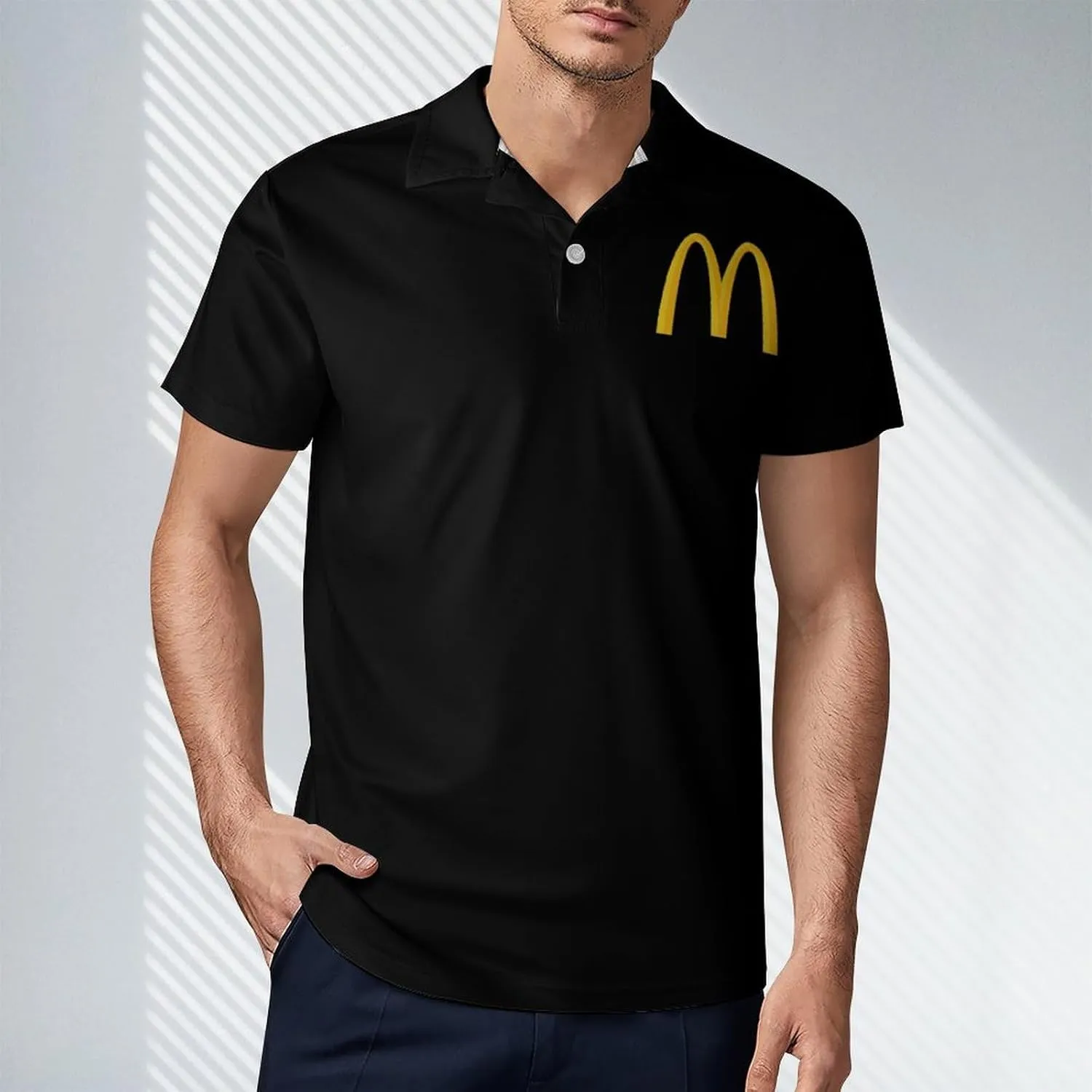 Men's Logo Polo T Shirt Short Sleeve T-Shirts for Men Teens Boys Round Neck Tshirt Merch Work Daily Clothes Uniform Tops