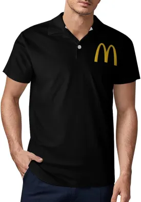 Men's Logo Polo T Shirt Short Sleeve T-Shirts for Men Teens Boys Round Neck Tshirt Merch Work Daily Clothes Uniform Tops