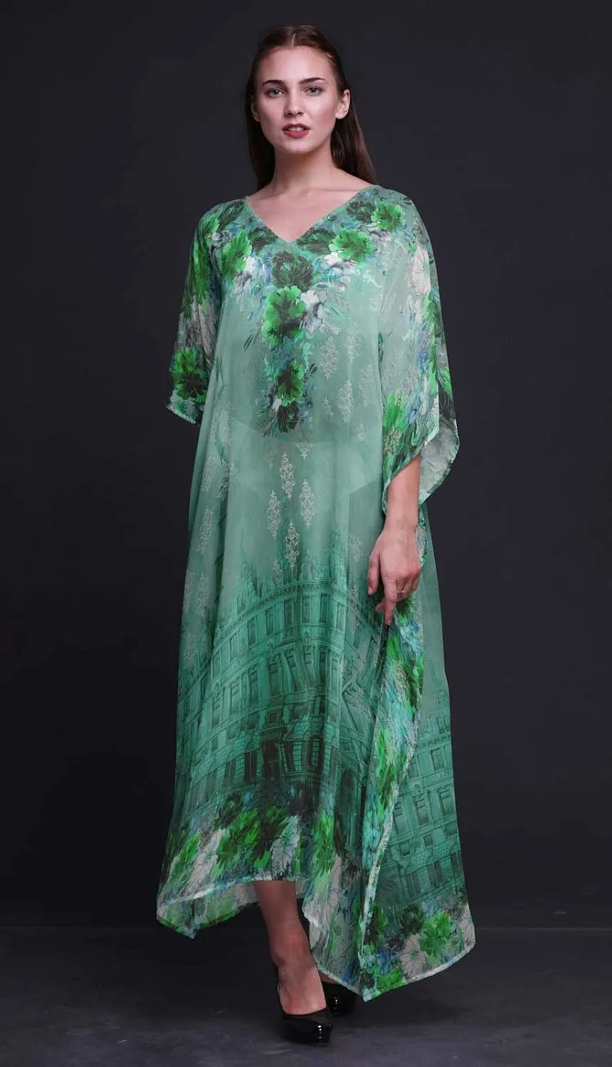 Mughal Monuments Beach Kaftan Bikini Cover up Women Maxi Dress Long Caftan