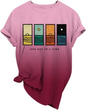 One Day at A Time Let Them Shirt for Women Mental Health Awareness Positive Tee