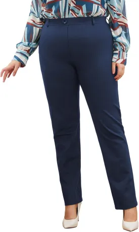 Plus Size Women's Straight-Leg Dress Pants - Slacks for Business Casual,Work Clothes for Office