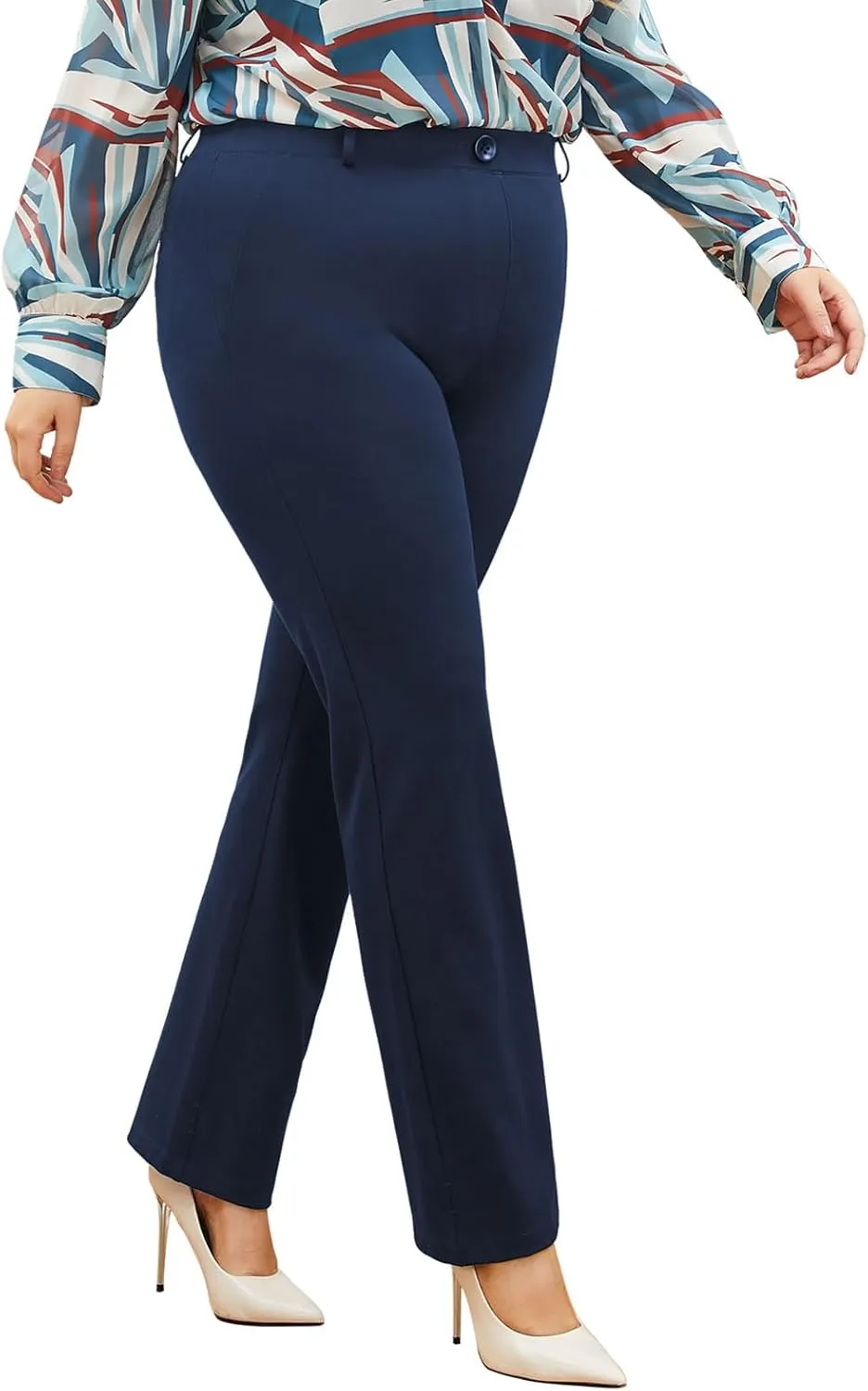 Plus Size Women's Straight-Leg Dress Pants - Slacks for Business Casual,Work Clothes for Office
