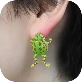 Silver Frog Earrings for Women Vintage Frogs Shaped Stud Earrings Cute Animal Earrings Frog Jewelry for Birthday Christmas