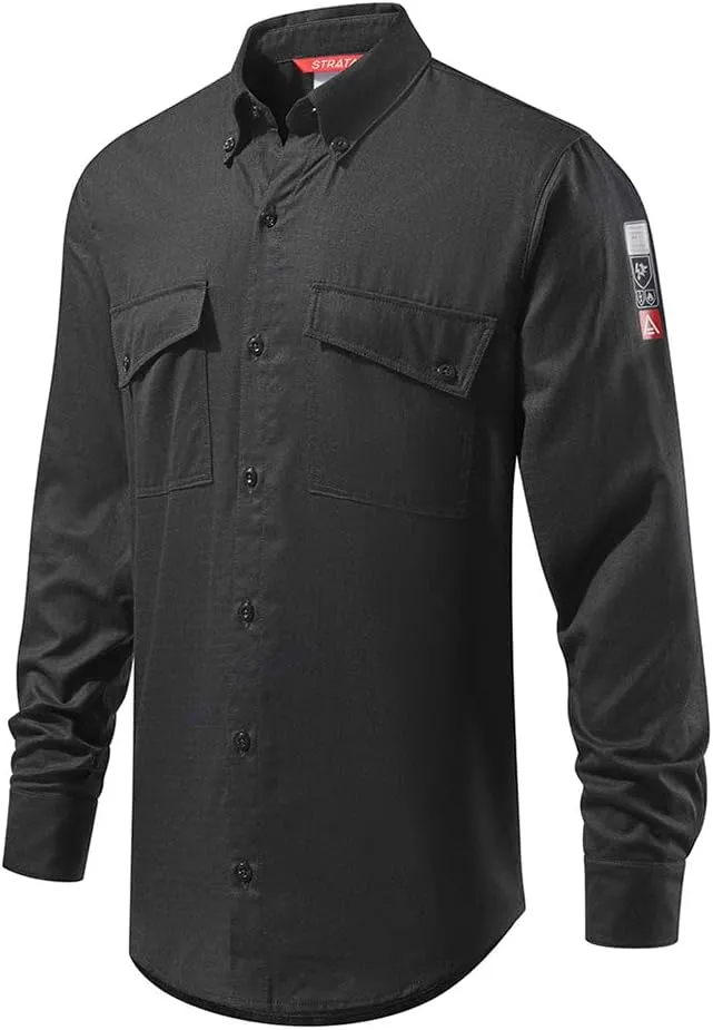 STRATA Inherent Arc Flash & Flame Protective Ultra Lightweight Button Shirt (CAT 2, 9.3cal/cm)