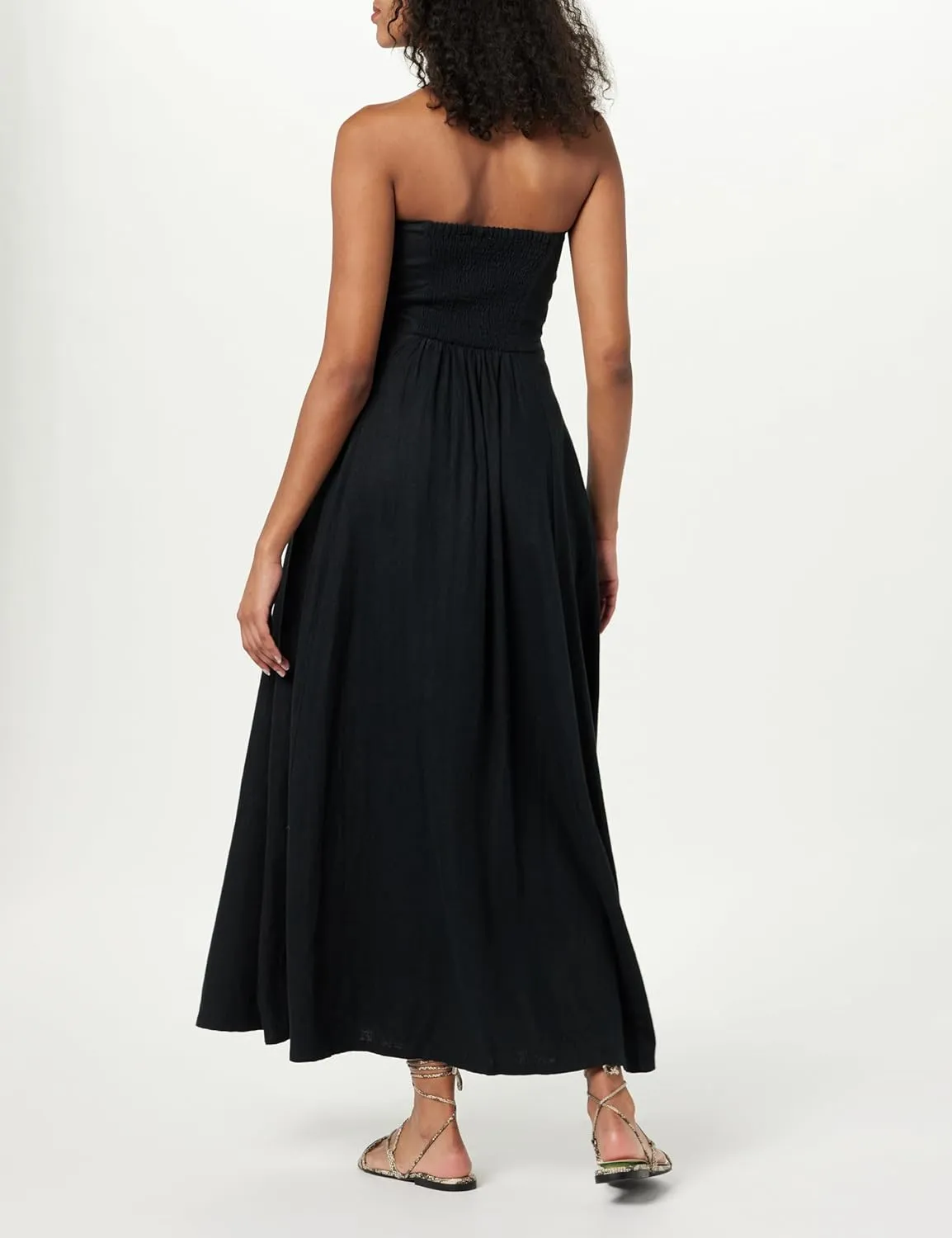 The Drop Women's Carlota Strapless Linen Maxi Dress