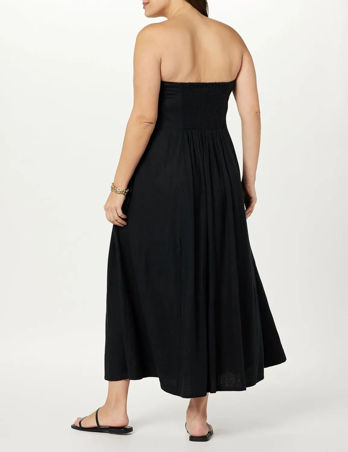 The Drop Women's Carlota Strapless Linen Maxi Dress