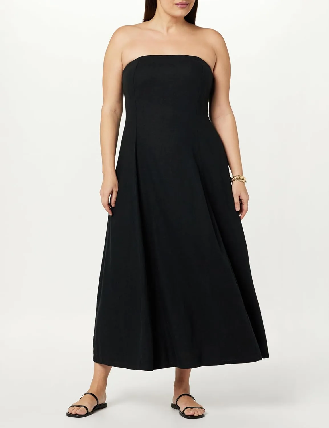 The Drop Women's Carlota Strapless Linen Maxi Dress