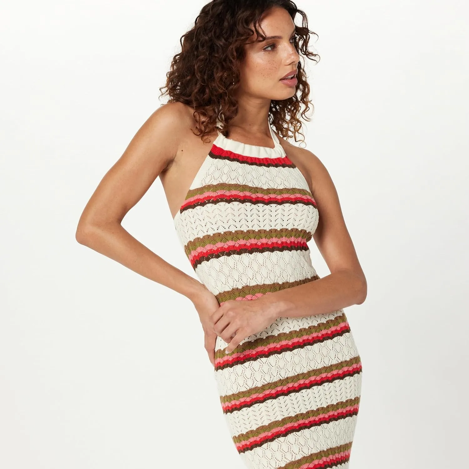 The Drop Women's Jayla Sleeveless Crochet Midi Dress
