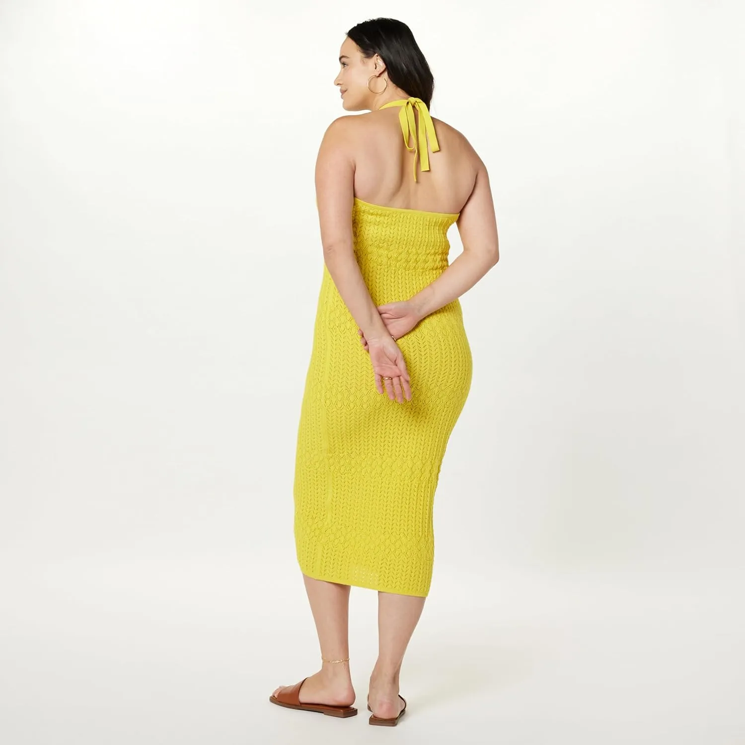 The Drop Women's Jayla Sleeveless Crochet Midi Dress