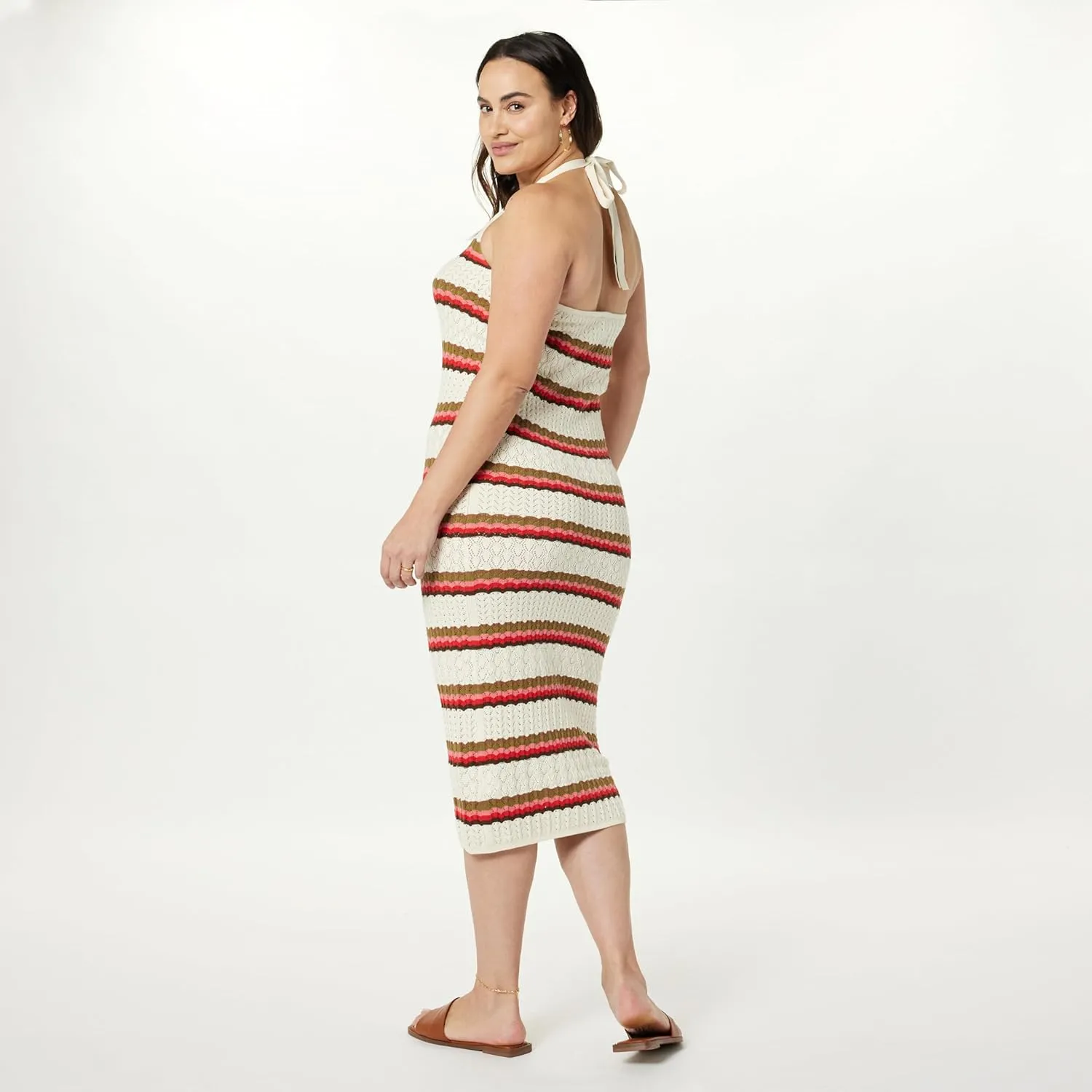 The Drop Women's Jayla Sleeveless Crochet Midi Dress