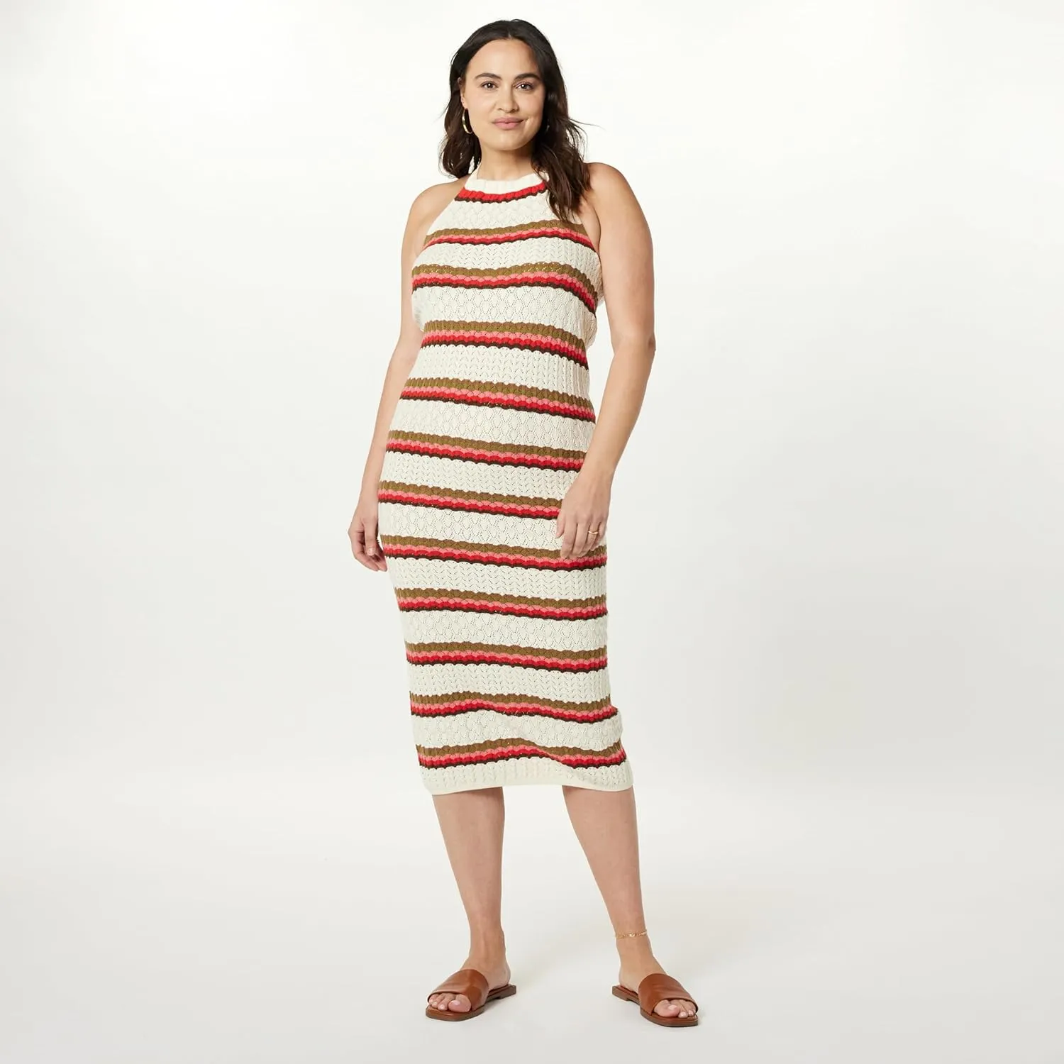 The Drop Women's Jayla Sleeveless Crochet Midi Dress