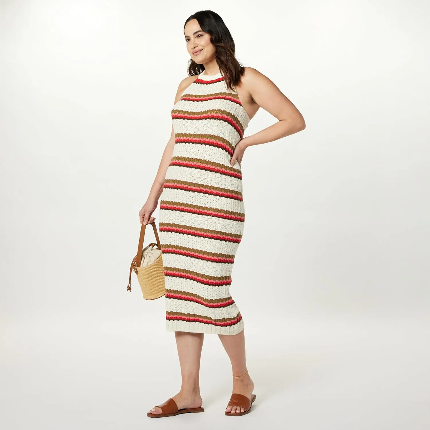 The Drop Women's Jayla Sleeveless Crochet Midi Dress