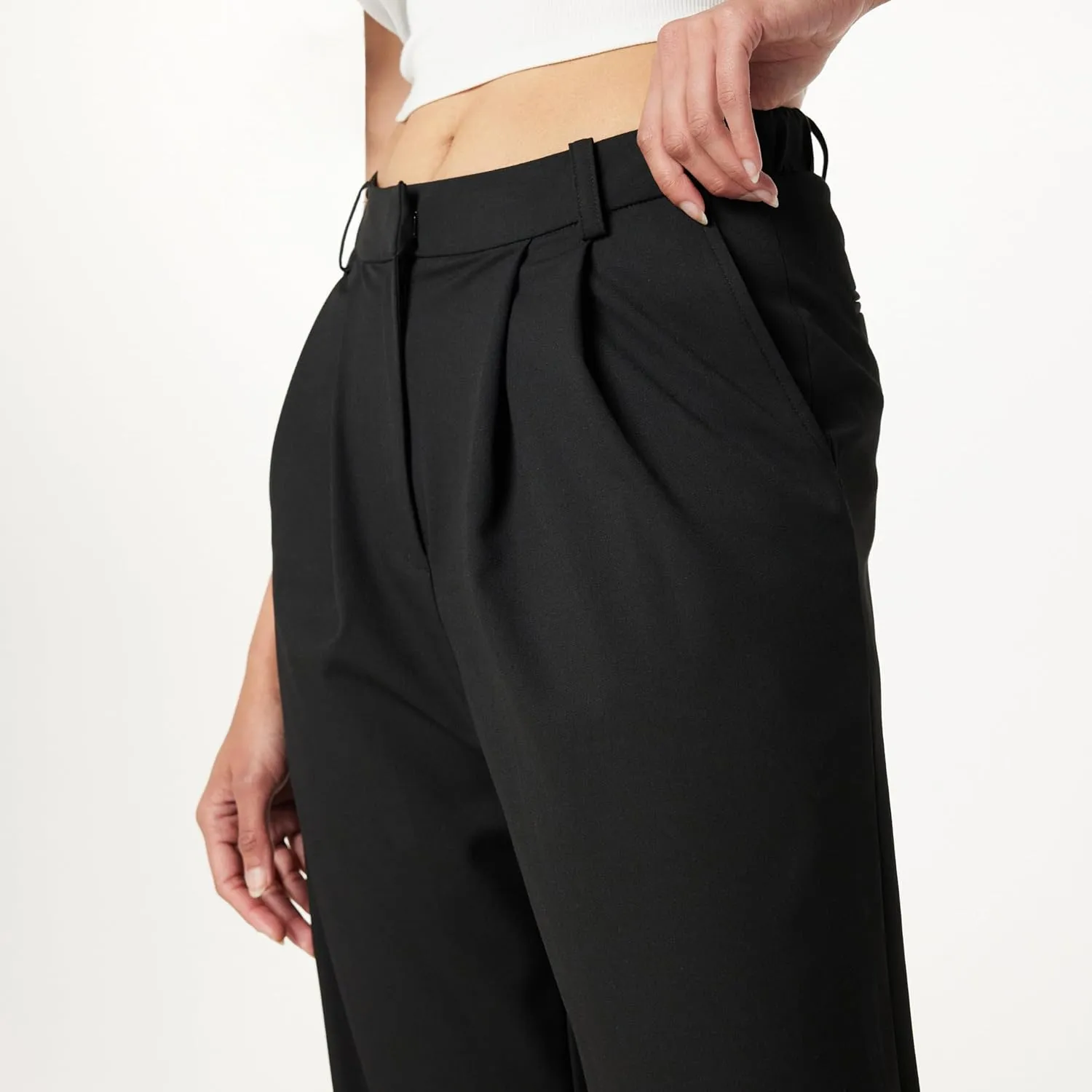 The Drop Women's Nancy Pleat Front Wide Leg Trouser
