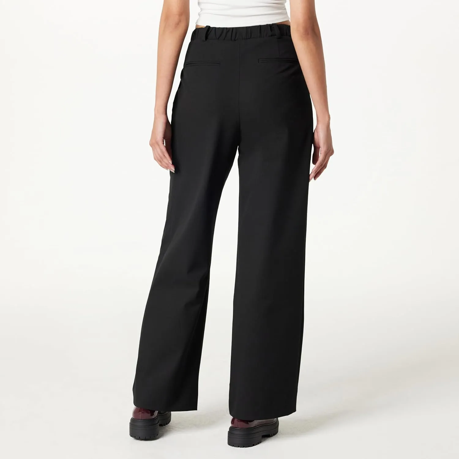 The Drop Women's Nancy Pleat Front Wide Leg Trouser