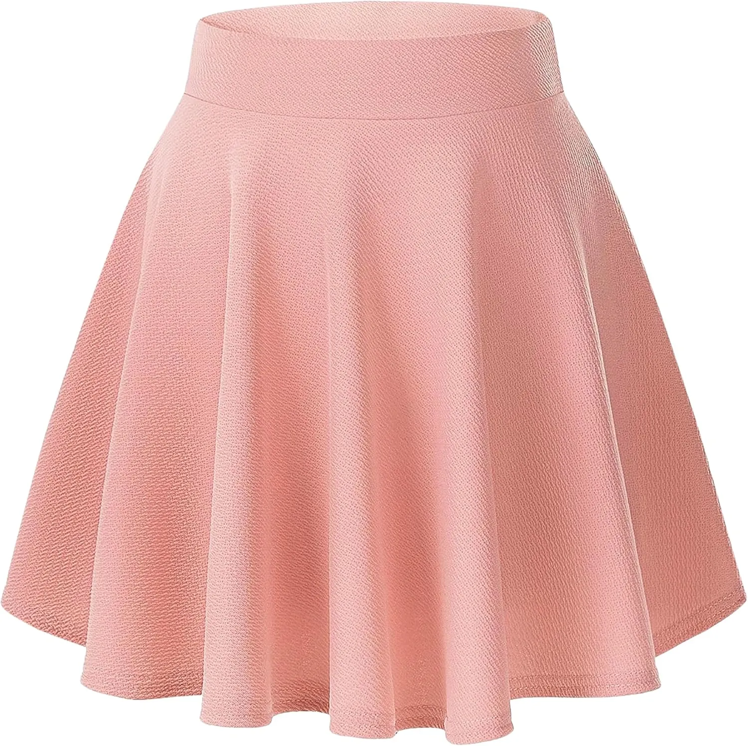 TRENDMALLS Women's Basic Versatile Stretchy Flared Casual Mini Skater Skirt